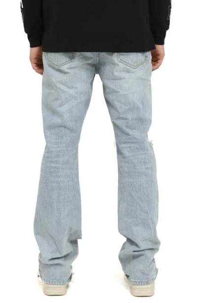 Purple Brand Lucca Fade Bootcut Distressed Jeans In Light Indigo In Blue