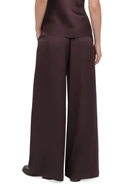 Favorite Daughter The Effortless Satin Wide Leg Pants In Brown