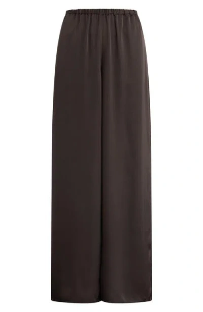 Favorite Daughter The Effortless Satin Wide Leg Pants In Brown