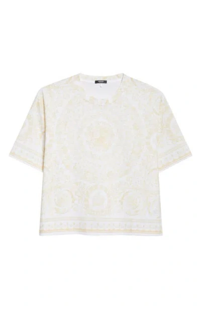 Versace Barocco Cotton Jersey T-shirt In White