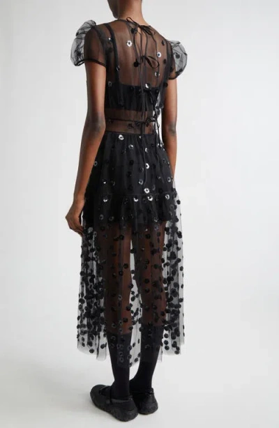 Cecilie Bahnsen Cbnanna Sequin Blossom Tulle Dress In Black