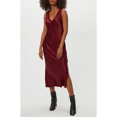 Michael Stars Randi Sleeveless V-neck Midi Dress In Burgundy