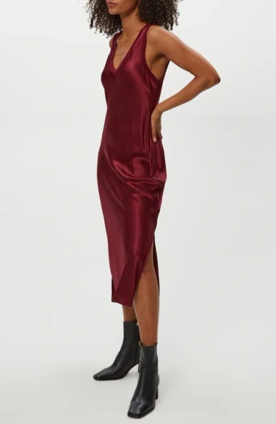 Michael Stars Randi Sleeveless V-neck Midi Dress In Burgundy