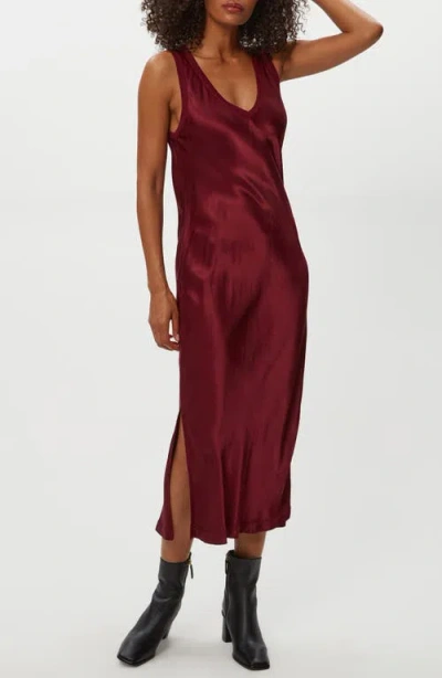Michael Stars Randi Sleeveless V-neck Midi Dress In Burgundy