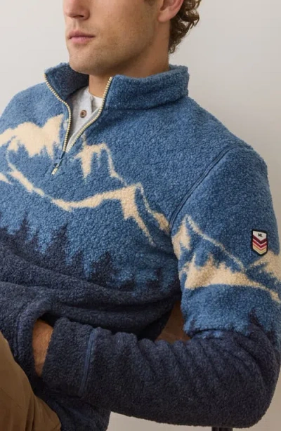 Marine Layer Sierra Fleece Quarter Zip Pullover In Black