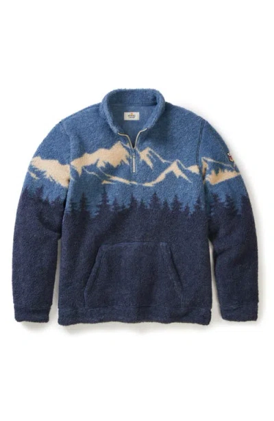 Marine Layer Sierra Fleece Quarter Zip Pullover In Black