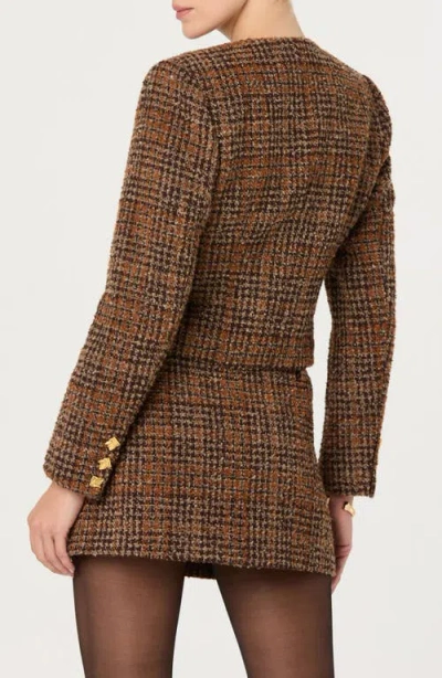 Astr The Label Kyleigh Tweed Jacket In Brown