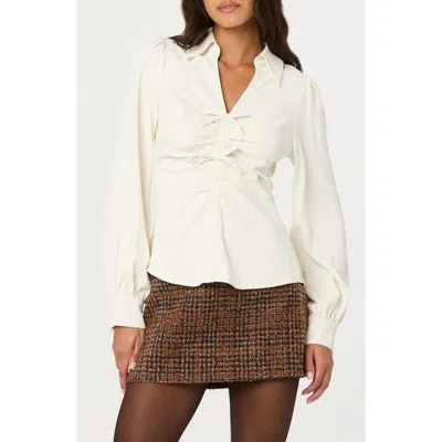 Astr The Label Simran Ruched Front Shirt In White