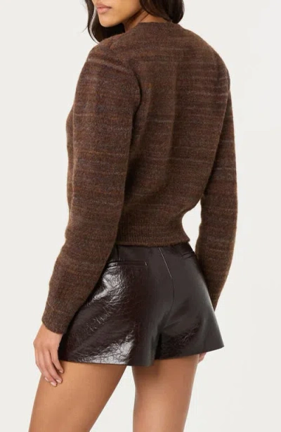 Astr The Label Dasia Embellished V-neck Sweater In Brown