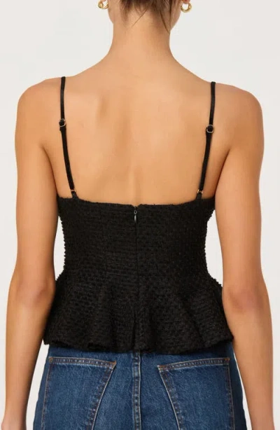 Astr The Label Paislee Texture Peplum Top In Black