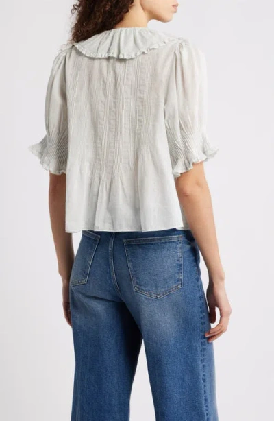 Doen Dôen Henri Organic Cotton Voile Top In Blue