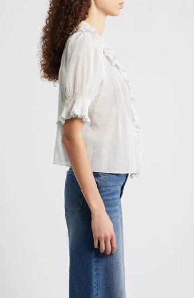 Doen Dôen Henri Organic Cotton Voile Top In Blue