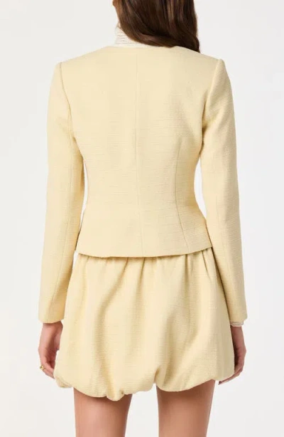 Astr The Label Tweed Fitted Blazer In Yellow