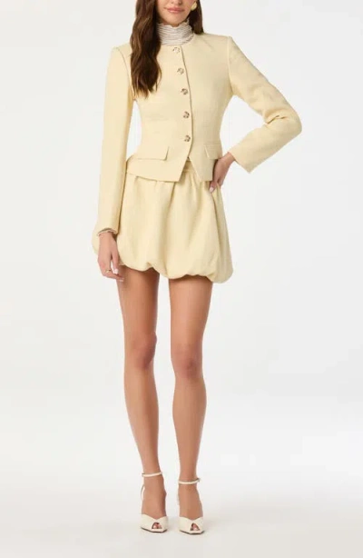 Astr The Label Tweed Fitted Blazer In Yellow