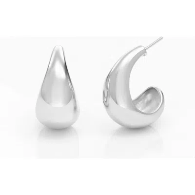 Oak & Luna Classic Dome Huggie In Silver