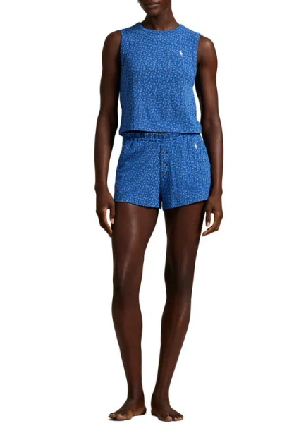 Polo Ralph Lauren Logo Detail Cotton Short Pajamas In Blue