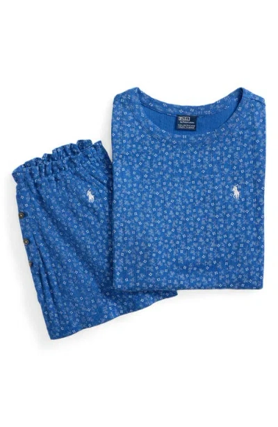 Polo Ralph Lauren Logo Detail Cotton Short Pajamas In Blue