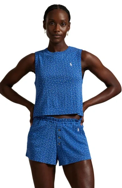 Polo Ralph Lauren Logo Detail Cotton Short Pajamas In Blue