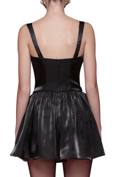 Avec Les Filles Sleeveless Fit & Flare Minidress In Black