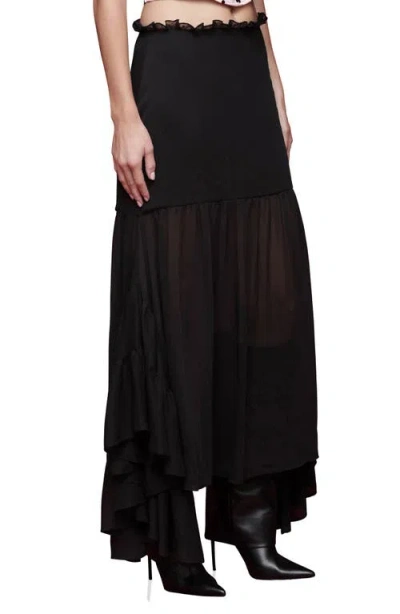 Avec Les Filles Handkerchief Hem Skirt In Black