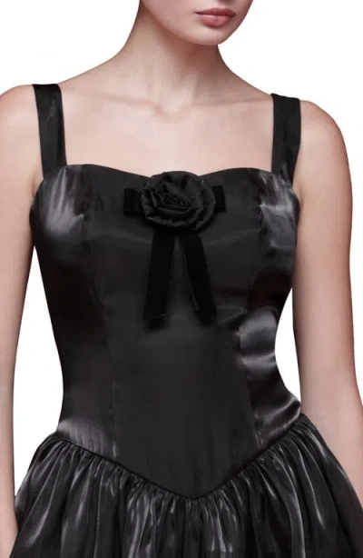 Avec Les Filles Sleeveless Fit & Flare Minidress In Black