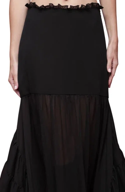 Avec Les Filles Handkerchief Hem Skirt In Black