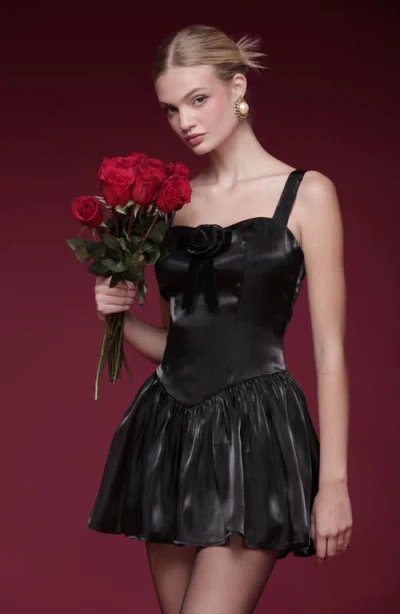 Avec Les Filles Sleeveless Fit & Flare Minidress In Black