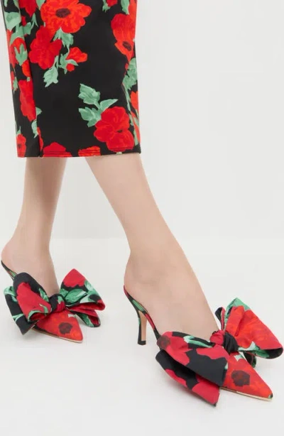 Loeffler Randall Margot Knotted Bow Pointed Toe Mule In Red