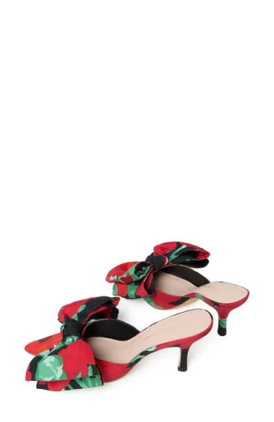 Loeffler Randall Margot Knotted Bow Pointed Toe Mule In Red