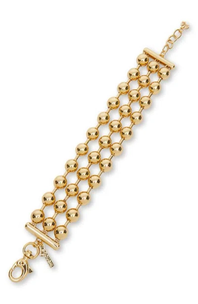 Lele Sadoughi Diana Triple Row Bracelet In Gold