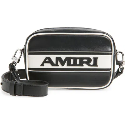 Amiri Striped Logo Shoulder Bag In Black