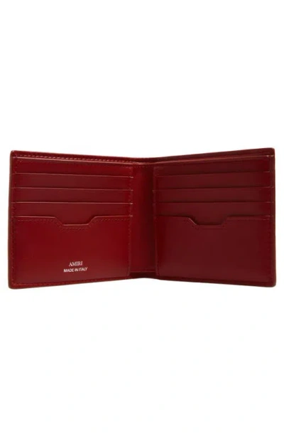 Amiri Ma Quad Leather Bifold Wallet In Red