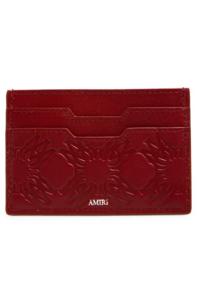 Amiri Ma Quad Leather Card Case In Red