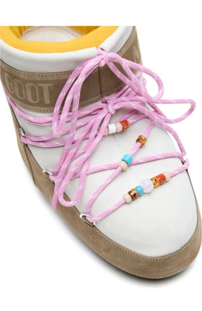 Moon Boot Two-tone Suede S X Guest In Residence Icon Low Ankle Boots In Animal Print