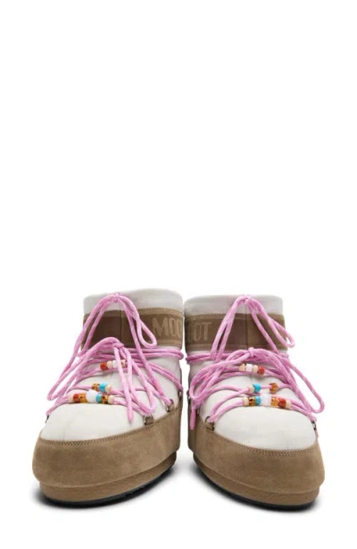 Moon Boot Two-tone Suede S X Guest In Residence Icon Low Ankle Boots In Animal Print