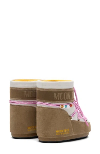 Moon Boot Two-tone Suede S X Guest In Residence Icon Low Ankle Boots In Animal Print