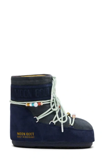 Moon Boot Two-tone Suede S X Guest In Residence Icon Low Ankle Boots In Multi