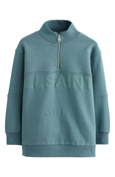 Smallsaints By Allsaints Kids' Biggy Quarter Zip Sweatshirt In Blue