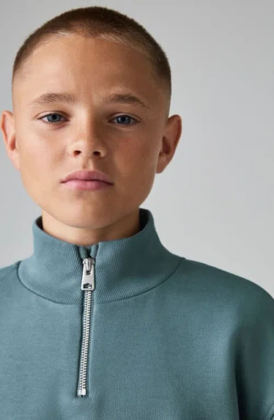 Smallsaints By Allsaints Kids' Biggy Quarter Zip Sweatshirt In Blue