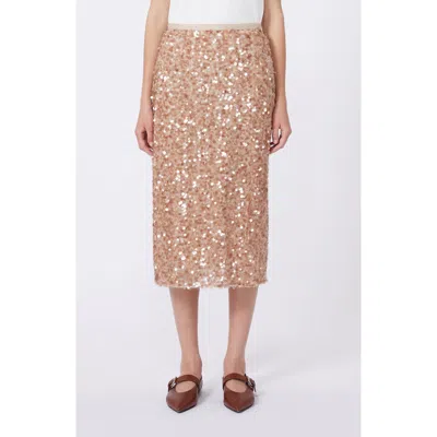 Weekend Max Mara Docchio Sequin Midi Skirt In Brown