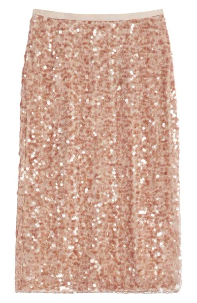 Weekend Max Mara Docchio Sequin Midi Skirt In Brown