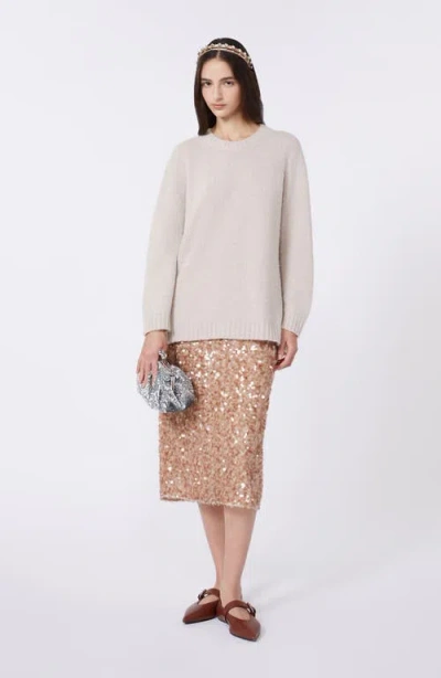 Weekend Max Mara Docchio Sequin Midi Skirt In Brown