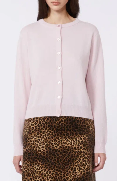 Weekend Max Mara Nebbie Wool & Cashmere Cardigan In Pink
