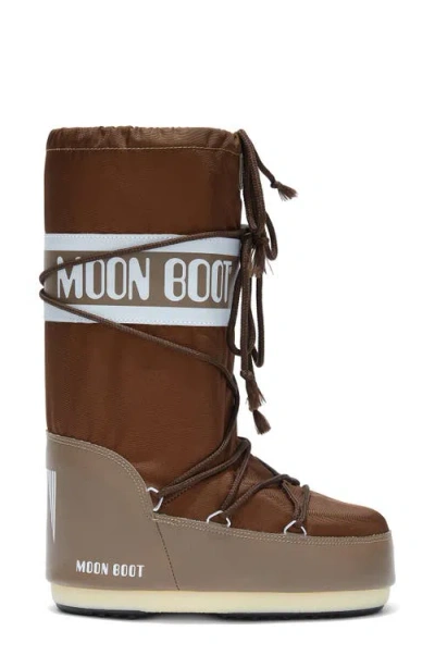 Moon Boot Brown Nylon And Synthetic Leather Icon Boots In Brown