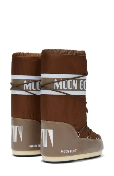 Moon Boot Brown Nylon And Synthetic Leather Icon Boots In Brown