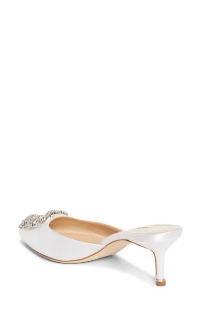 Manolo Blahnik Hangisimu Mule Pump In White