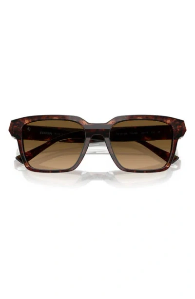 Scuderia Ferrari 55mm Polarized Square Sunglasses In Brown