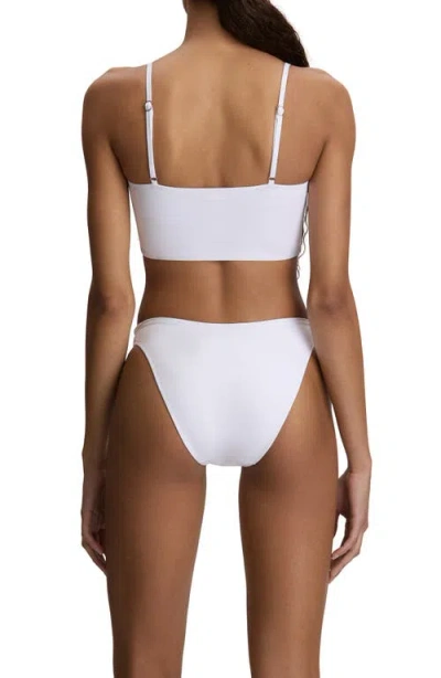 Polo Ralph Lauren High Cut Scoop Bikini Bottoms In White