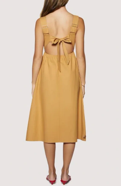 Lost + Wander Seashell Drift Open Back Midi Dress In Brown