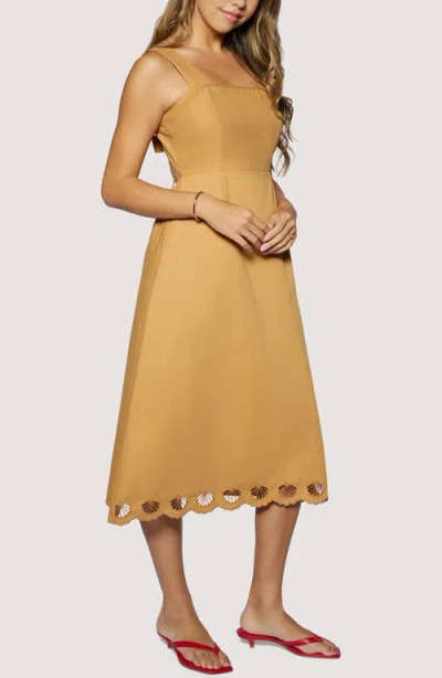 Lost + Wander Seashell Drift Open Back Midi Dress In Brown